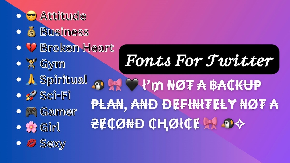 fonts for twitter mood bio