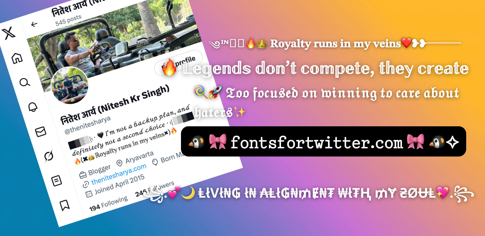 fonts for twitter